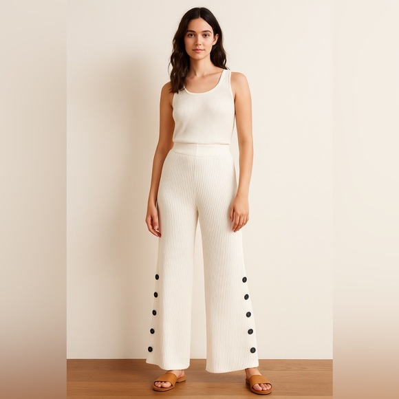 Zara Knit Ribbed Wide-Leg Pants size:S - Picture 1 of 12